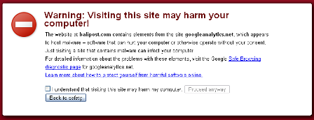 Warning: Visiting this site may harm your computer!