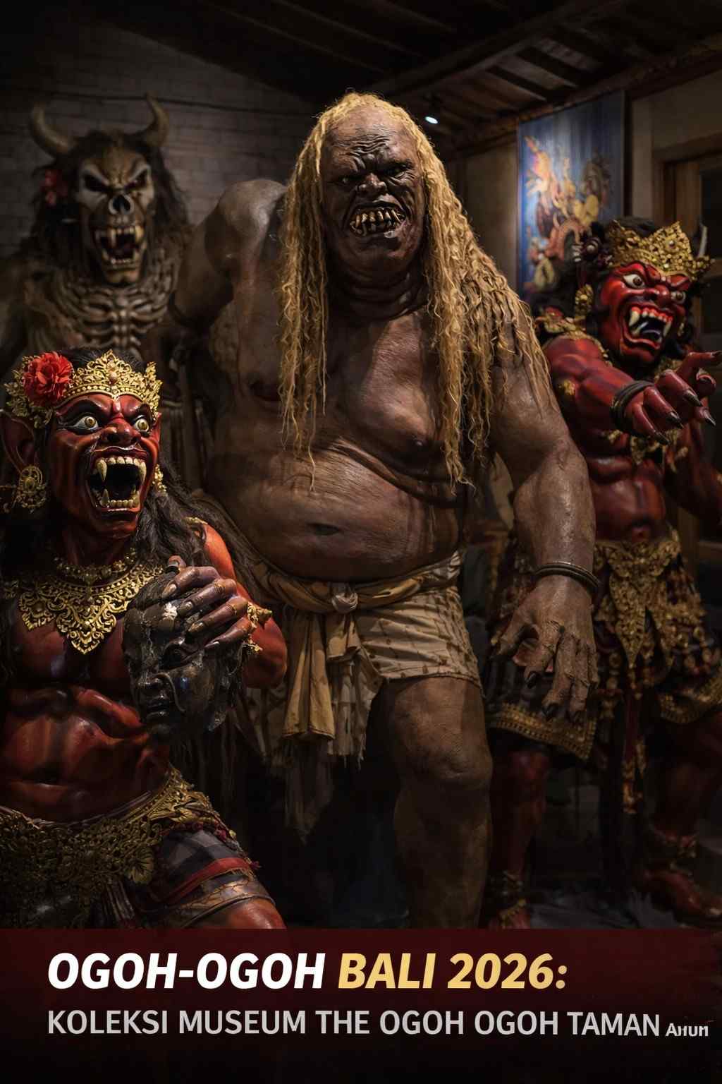 Koleksi ogoh-ogoh Bali di Museum The Ogoh Ogoh Taman Ayun Mengwi