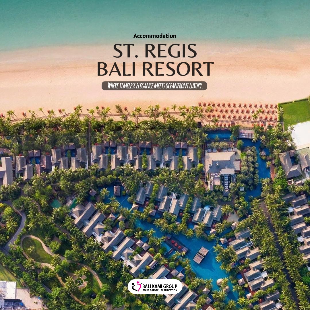 Resort St. Regis Bali dengan pantai berpasir keemasan di Nusa Dua