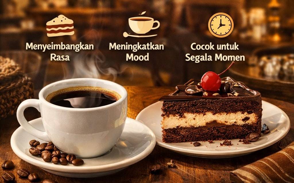 Ngopi dan cake di Tempo Dulu Kopi dengan suasana cozy dan hangat