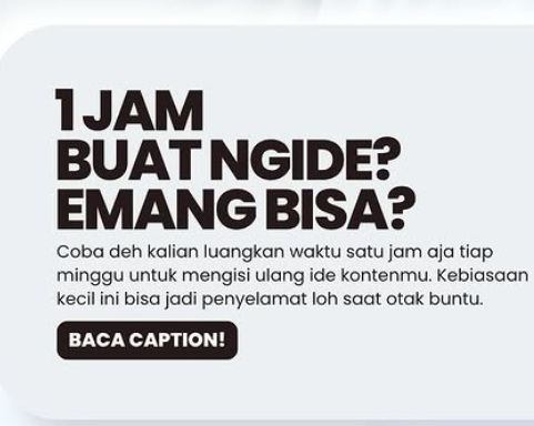 ide konten, content creator, strategi konten, produktivitas kreatif, manajemen ide