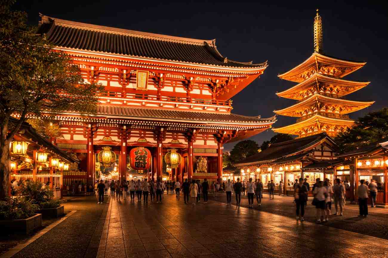 Kuil Sensoji Malam Hari